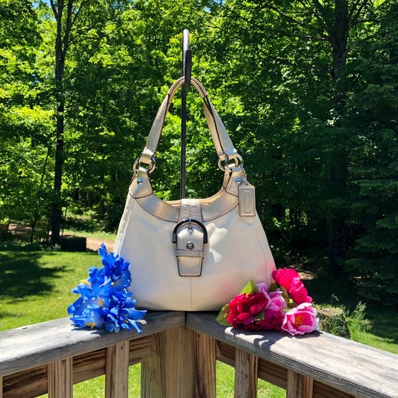 COACH Two-Tone ALL LEATHER 3-Section Lg Bag. WOW!! - Picture 8 of 8